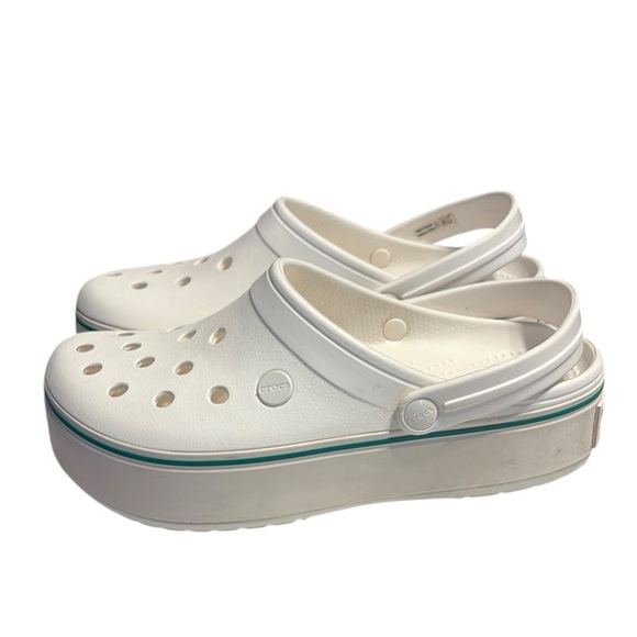 CROCS Shoes - CROCS White Platform Classic Mules